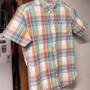 Colorful Plaid Short Sleeve Men's Shirt